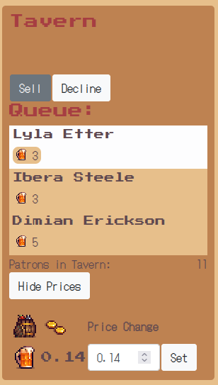different orders by different patrons