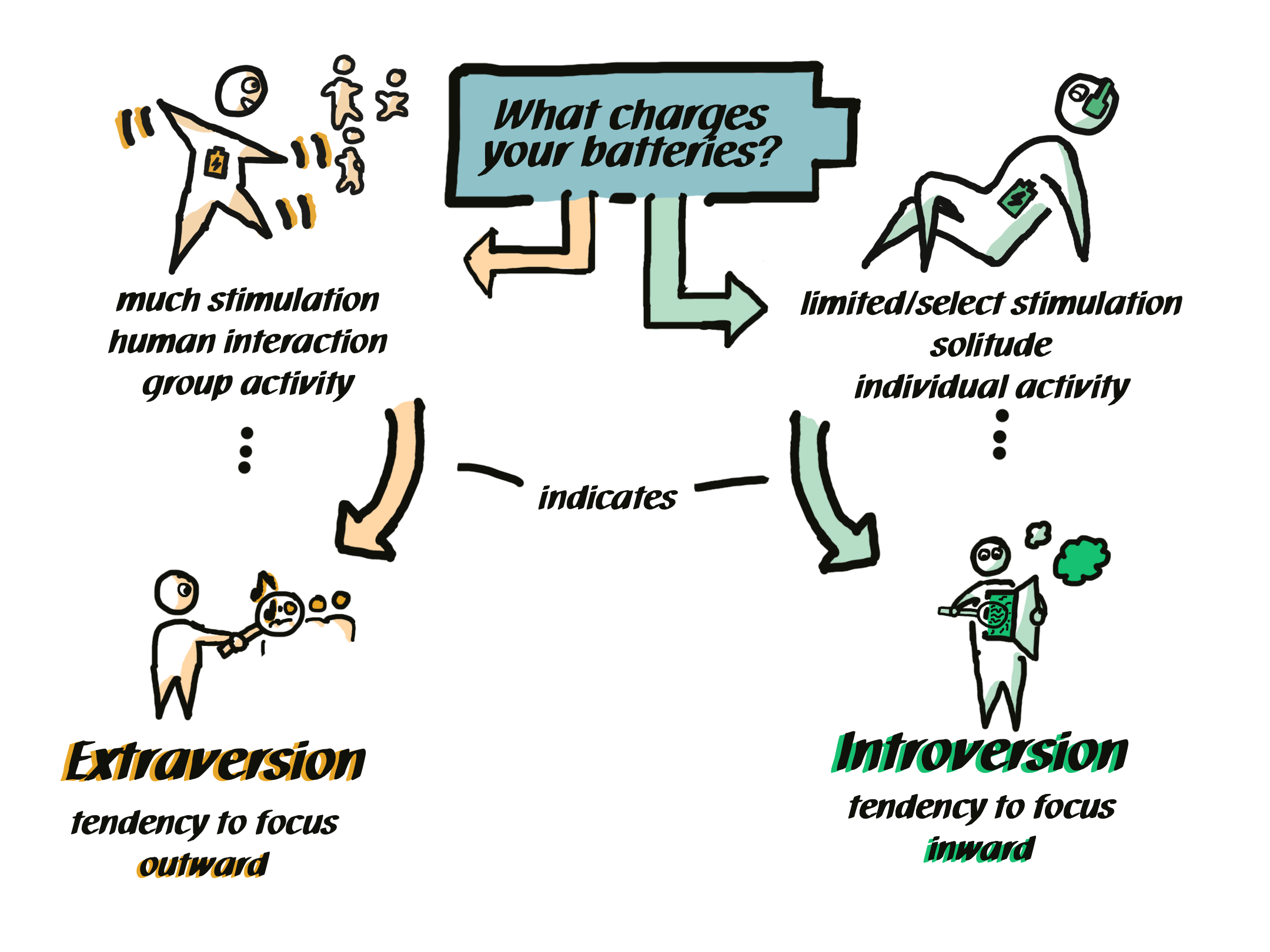 Extraversion vs. Introversion in short